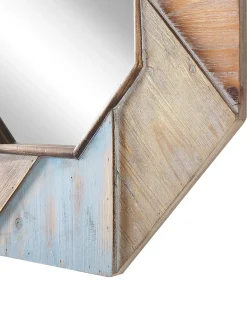 Sale Beliani Specchio MIRIO 77 cm 77 cm Legno di abete Marrone Marrone Multicolore
