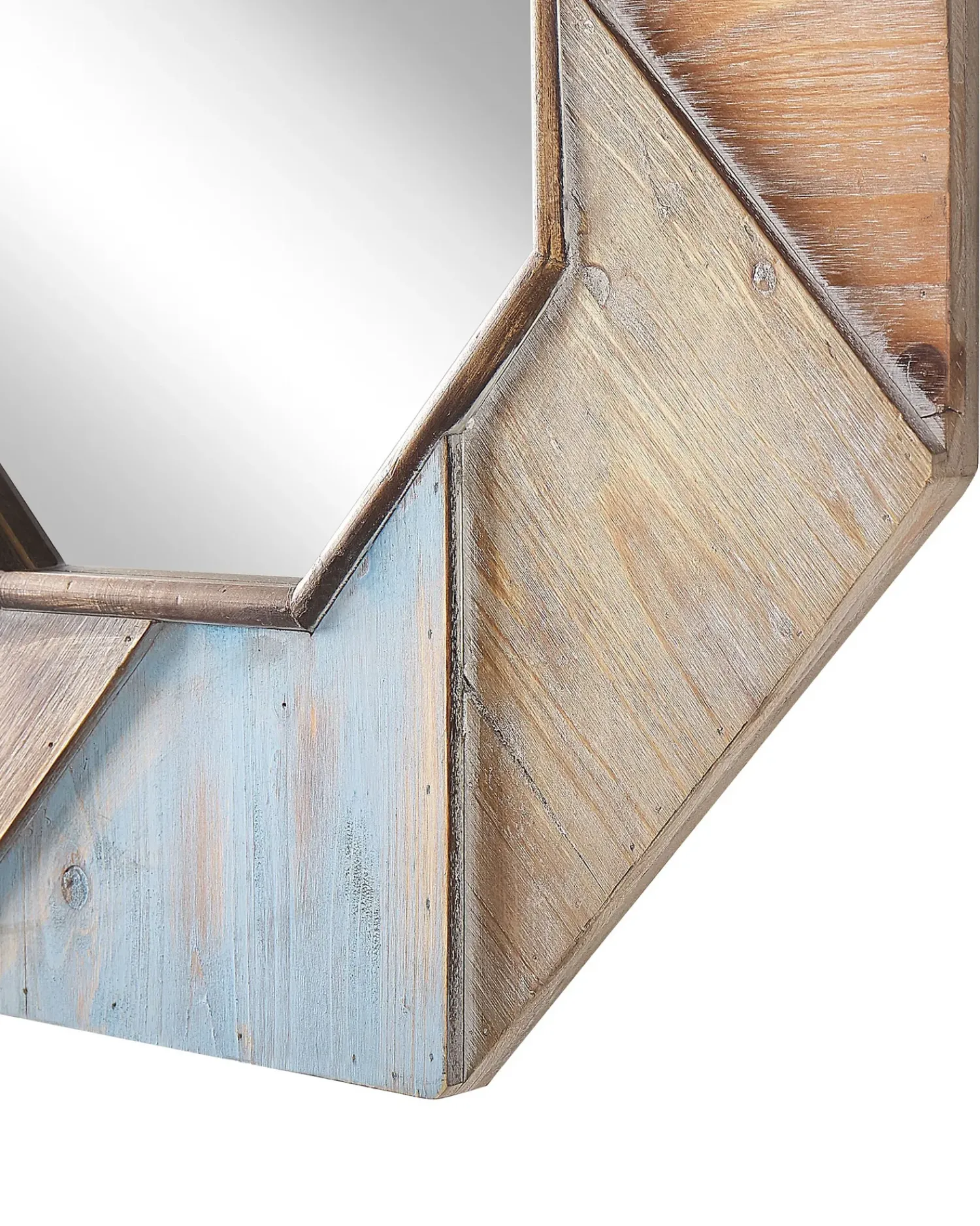 Sale Beliani Specchio MIRIO 77 cm 77 cm Legno di abete Marrone Marrone Multicolore