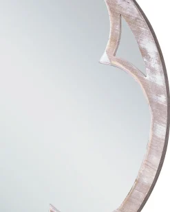 Sale Beliani Specchio MONCLOVA 60 cm 60 cm Legno di abete Marrone chiaro Bianco Marrone