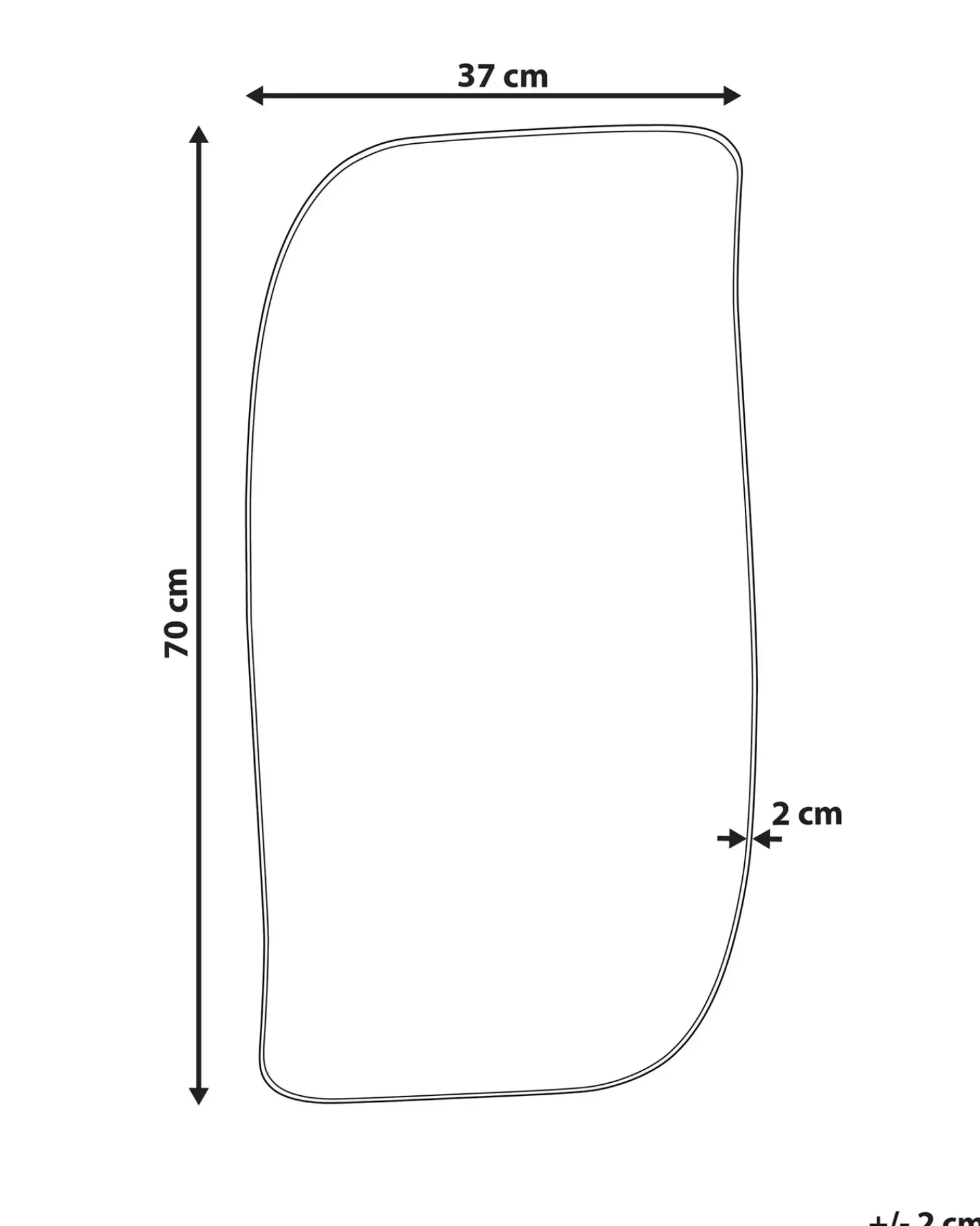 Beliani Specchio MONTCLUS 37 cm 70 cm Metallo Nero