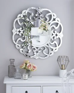 New Beliani Specchio MORNAIX 70 cm 70 cm Argento