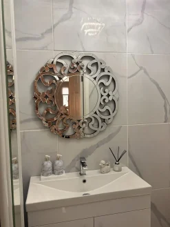 New Beliani Specchio MORNAIX 70 cm 70 cm Argento