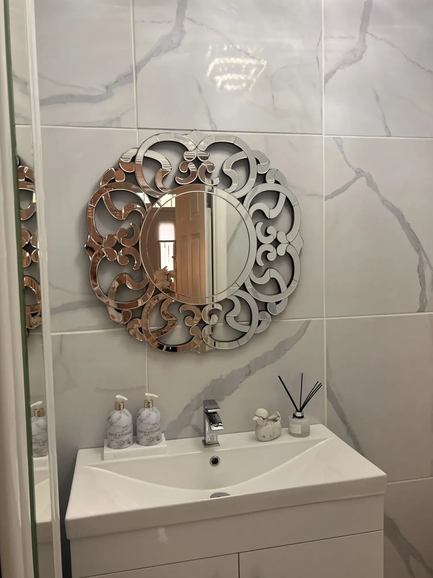 New Beliani Specchio MORNAIX 70 cm 70 cm Argento