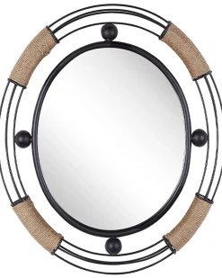 Sale Beliani Specchio MOULINS 50 cm 55 cm Metallo Nero Beige Nero
