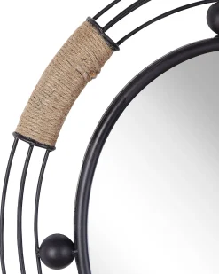 Sale Beliani Specchio MOULINS 50 cm 55 cm Metallo Nero Beige Nero