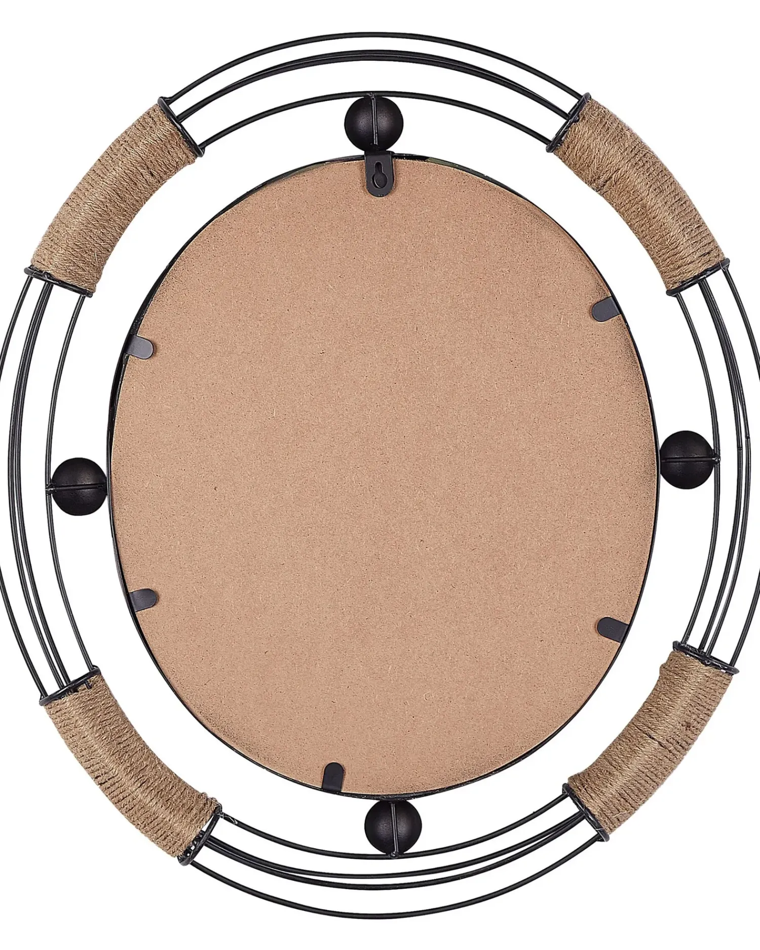 Sale Beliani Specchio MOULINS 50 cm 55 cm Metallo Nero Beige Nero