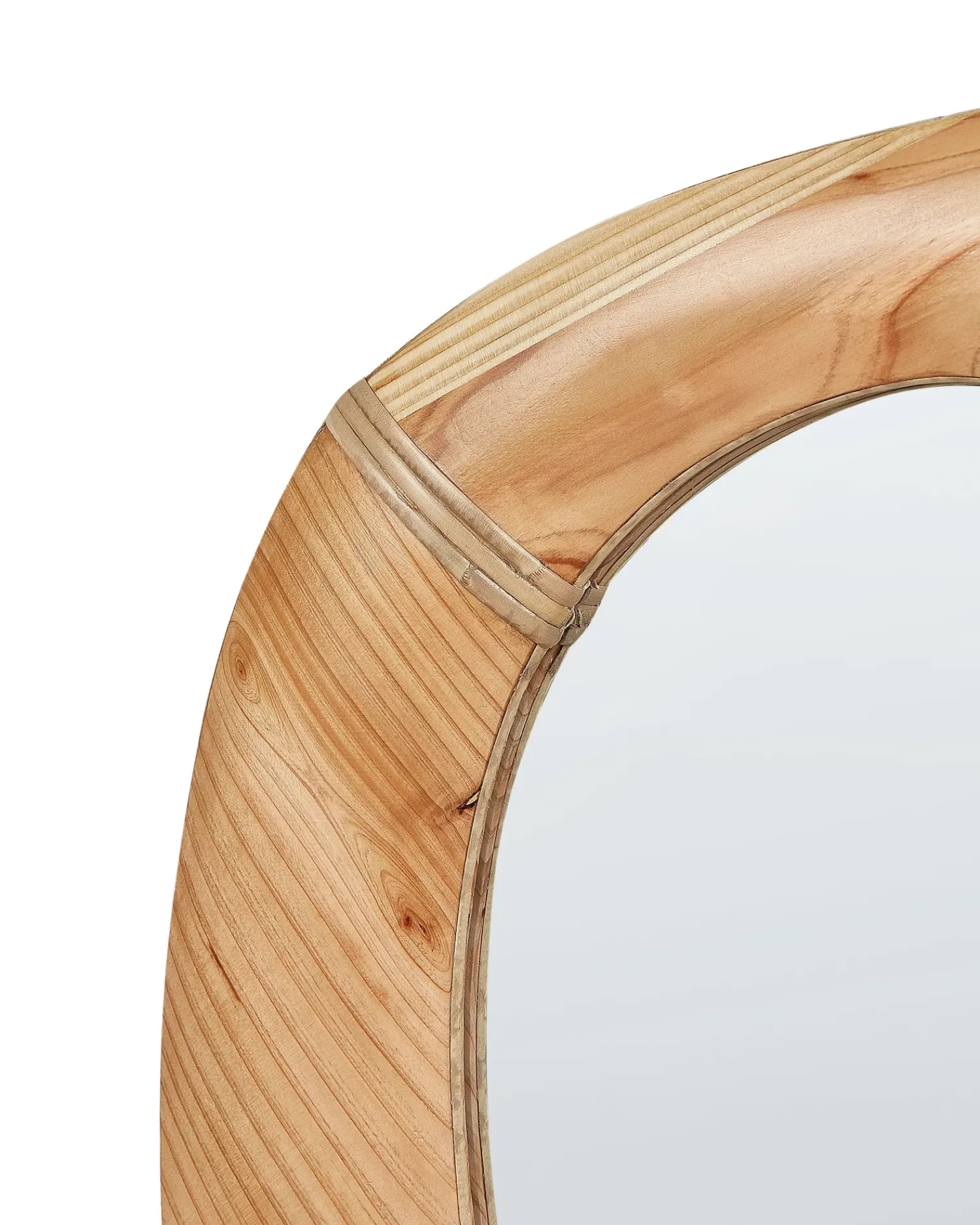 Best Beliani Specchio NEURE 90 cm 77 cm Legno di abete Naturale Marrone