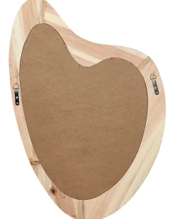 Best Beliani Specchio NEURE 90 cm 77 cm Legno di abete Naturale Marrone