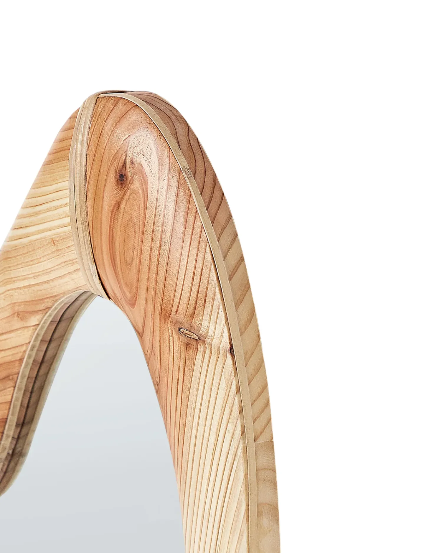 Best Beliani Specchio NEURE 90 cm 77 cm Legno di abete Naturale Marrone