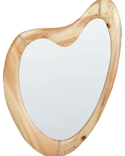 Best Beliani Specchio NEURE 90 cm 77 cm Legno di abete Naturale Marrone