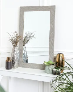 New Beliani Specchio NEVEZ 60 cm 91 cm Grigio
