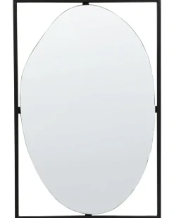 Outlet Beliani Specchio NIBELLE 40 cm 60 cm Metallo Nero