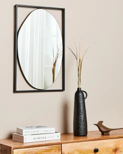 Outlet Beliani Specchio NIBELLE 40 cm 60 cm Metallo Nero
