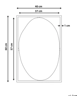 Outlet Beliani Specchio NIBELLE 40 cm 60 cm Metallo Nero