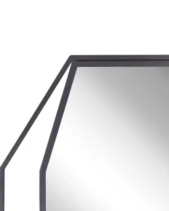 New Beliani Specchio NIRE 60 cm 80 cm Metallo grafite Grigio