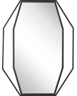 New Beliani Specchio NIRE 60 cm 80 cm Metallo grafite Grigio
