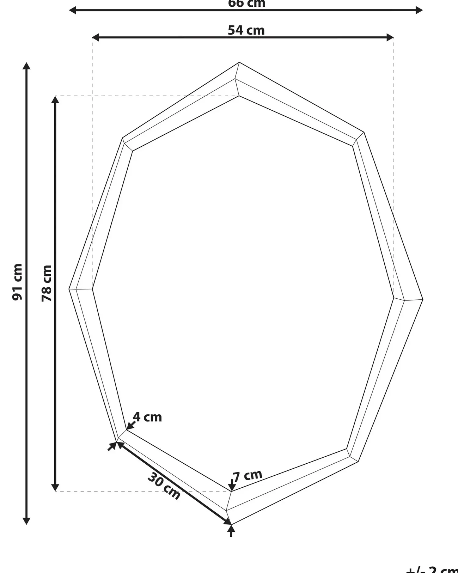 Beliani Specchio OENO 66 cm 91 cm Argento