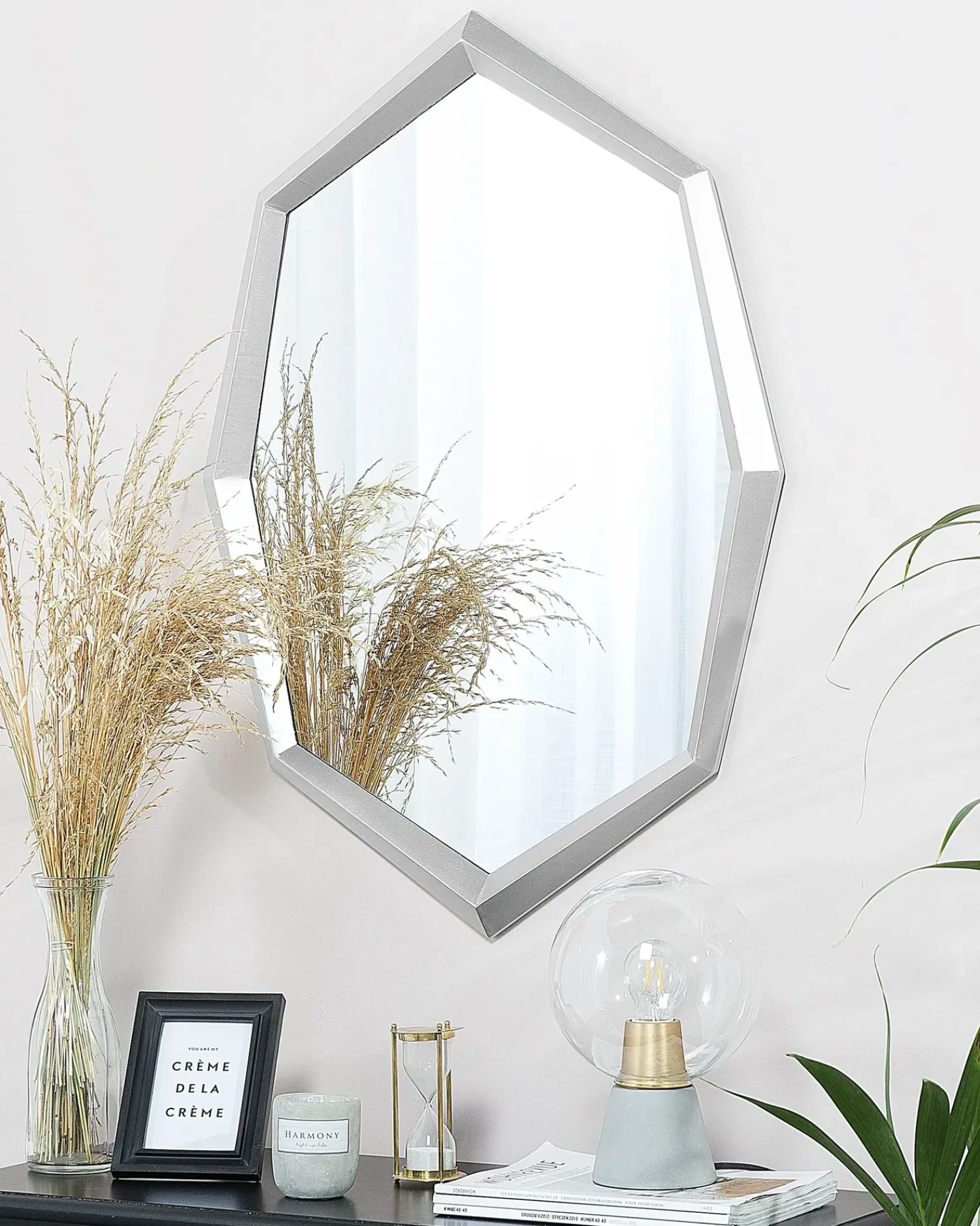 Beliani Specchio OENO 66 cm 91 cm Argento