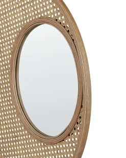 Discount Beliani Specchio PALAU 60 cm 60 cm Rattan Naturale Marrone