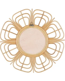New Beliani Specchio PASAKU 60 cm 60 cm Rattan Naturale Marrone