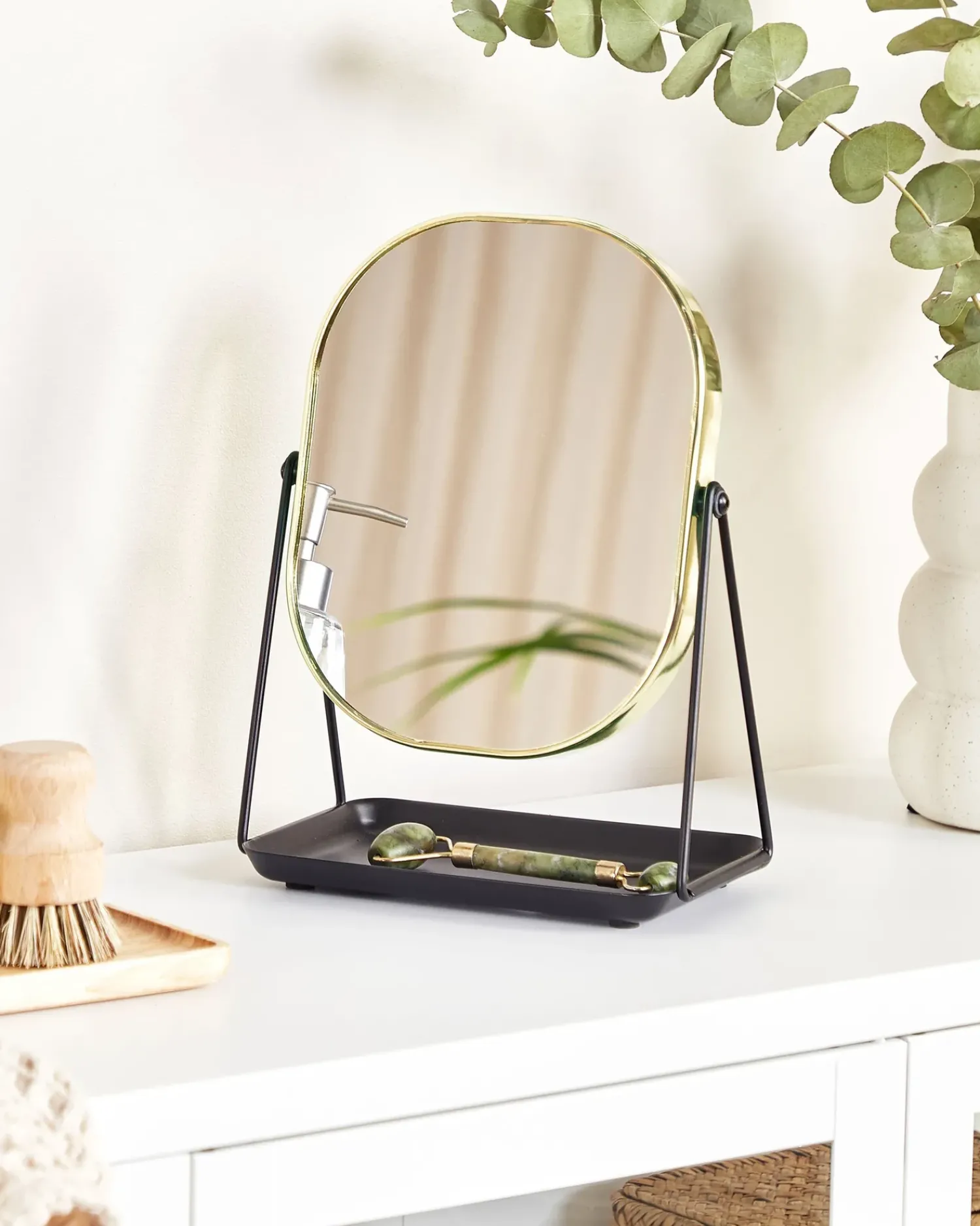 Sale Beliani Specchio per make-up CORREZE Oro Nero Oro