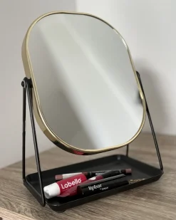 Sale Beliani Specchio per make-up CORREZE Oro Nero Oro