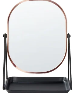 Outlet Beliani Specchio per make-up CORREZE Oro rosa Oro rosa Nero