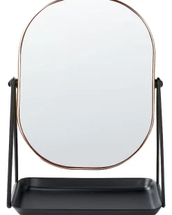 Outlet Beliani Specchio per make-up CORREZE Oro rosa Oro rosa Nero