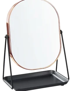 Outlet Beliani Specchio per make-up CORREZE Oro rosa Oro rosa Nero