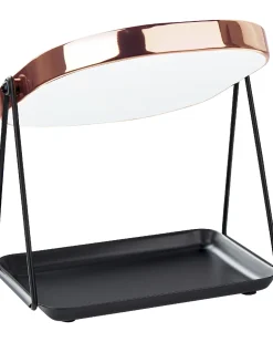 Outlet Beliani Specchio per make-up CORREZE Oro rosa Oro rosa Nero