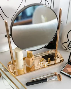 Sale Beliani Specchio per make-up FINISTERE Oro Nero Oro