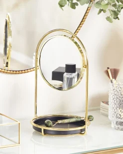 Sale Beliani Specchio per make-up INDRE Oro Nero Oro
