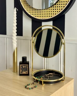 Sale Beliani Specchio per make-up INDRE Oro Nero Oro