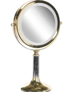 Hot Beliani Specchio per make-up LED BAIXAS Oro Oro Nero