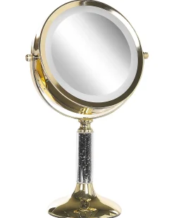 Hot Beliani Specchio per make-up LED BAIXAS Oro Oro Nero