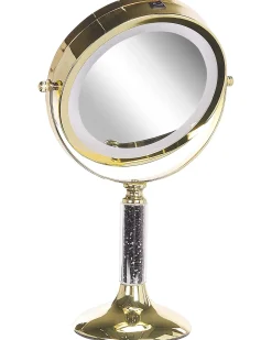 Hot Beliani Specchio per make-up LED BAIXAS Oro Oro Nero