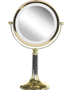 Hot Beliani Specchio per make-up LED BAIXAS Oro Oro Nero