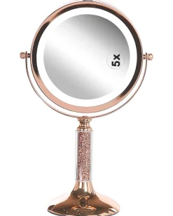 Sale Beliani Specchio per make-up LED BAIXAS Oro rosa