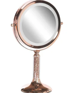 Sale Beliani Specchio per make-up LED BAIXAS Oro rosa