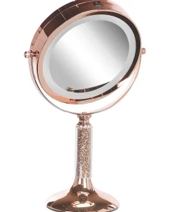 Sale Beliani Specchio per make-up LED BAIXAS Oro rosa