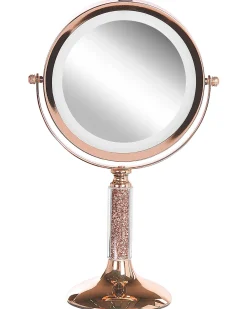 Sale Beliani Specchio per make-up LED BAIXAS Oro rosa