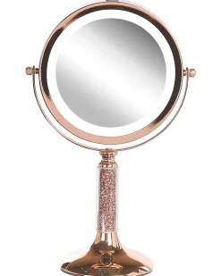 Sale Beliani Specchio per make-up LED BAIXAS Oro rosa
