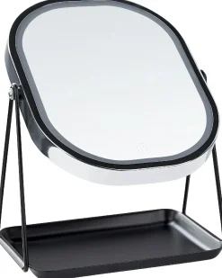 Best Beliani Specchio per make-up LED DORDOGNE Argento Argento Nero