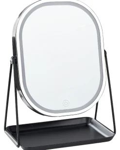Best Beliani Specchio per make-up LED DORDOGNE Argento Argento Nero