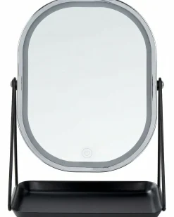 Best Beliani Specchio per make-up LED DORDOGNE Argento Argento Nero