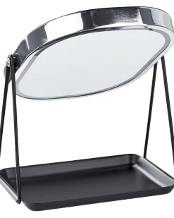 Best Beliani Specchio per make-up LED DORDOGNE Argento Argento Nero
