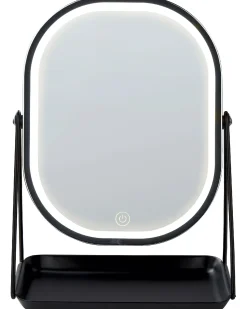 Best Beliani Specchio per make-up LED DORDOGNE Argento Argento Nero