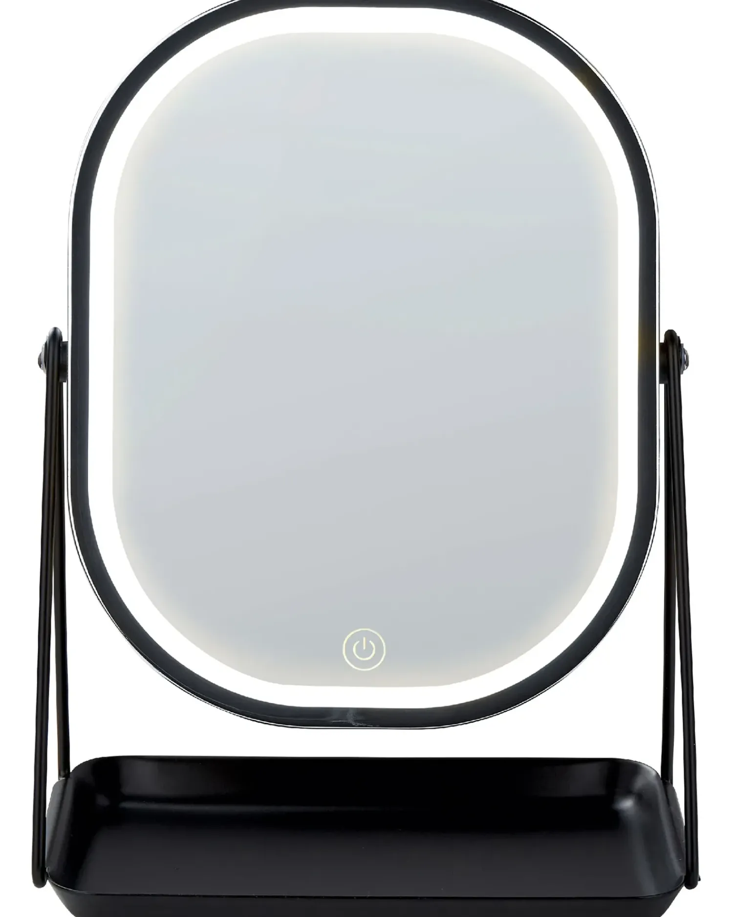 Best Beliani Specchio per make-up LED DORDOGNE Argento Argento Nero