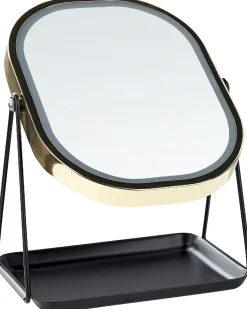 Online Beliani Specchio per make-up LED DORDOGNE Oro Nero Oro