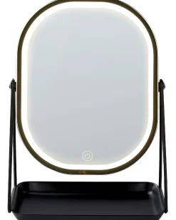 Online Beliani Specchio per make-up LED DORDOGNE Oro Nero Oro
